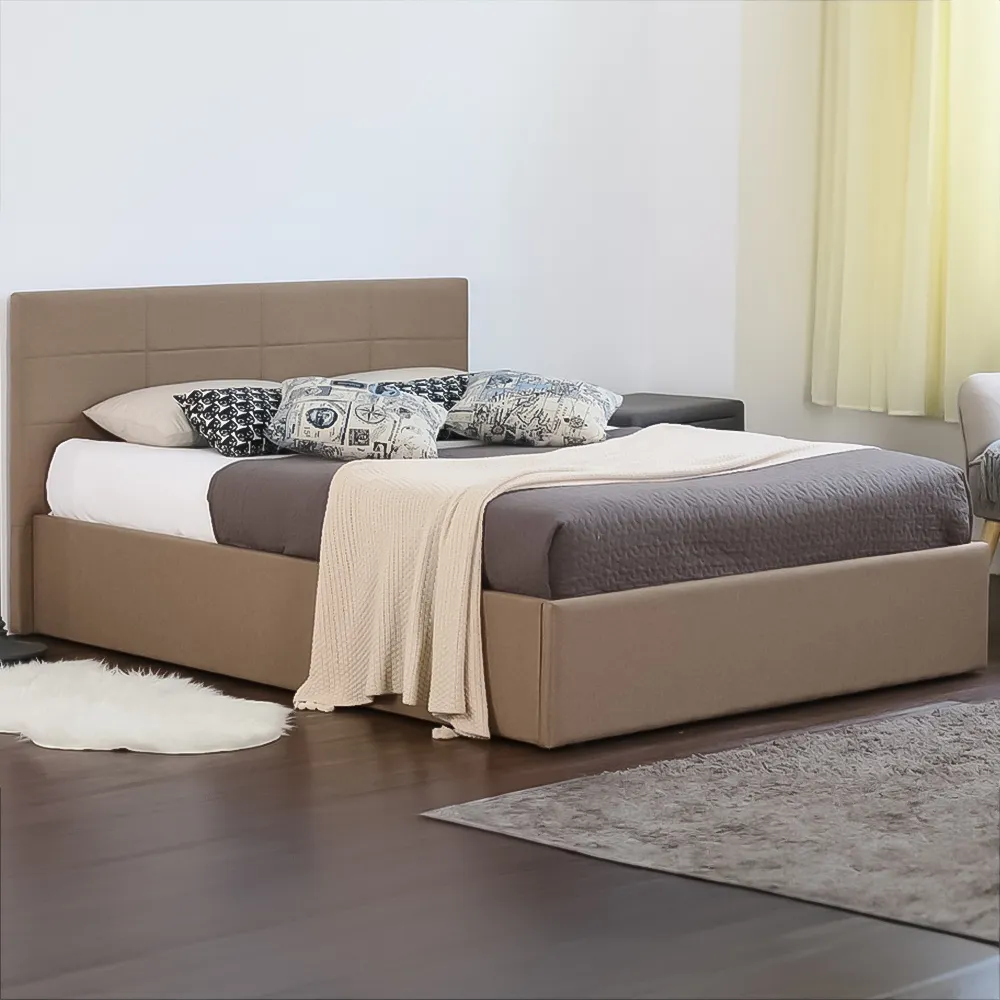 Brooklyn Single Ottoman Bed with Storage - Mocha, Fabric