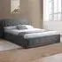 Brooklyn Single Ottoman Storage Bed with Diamante - Grey, Fabric