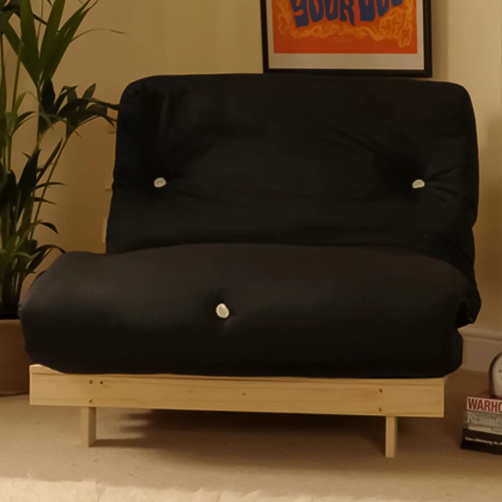 Brooklyn Single Sleeper Futon Base and Mattress - Black