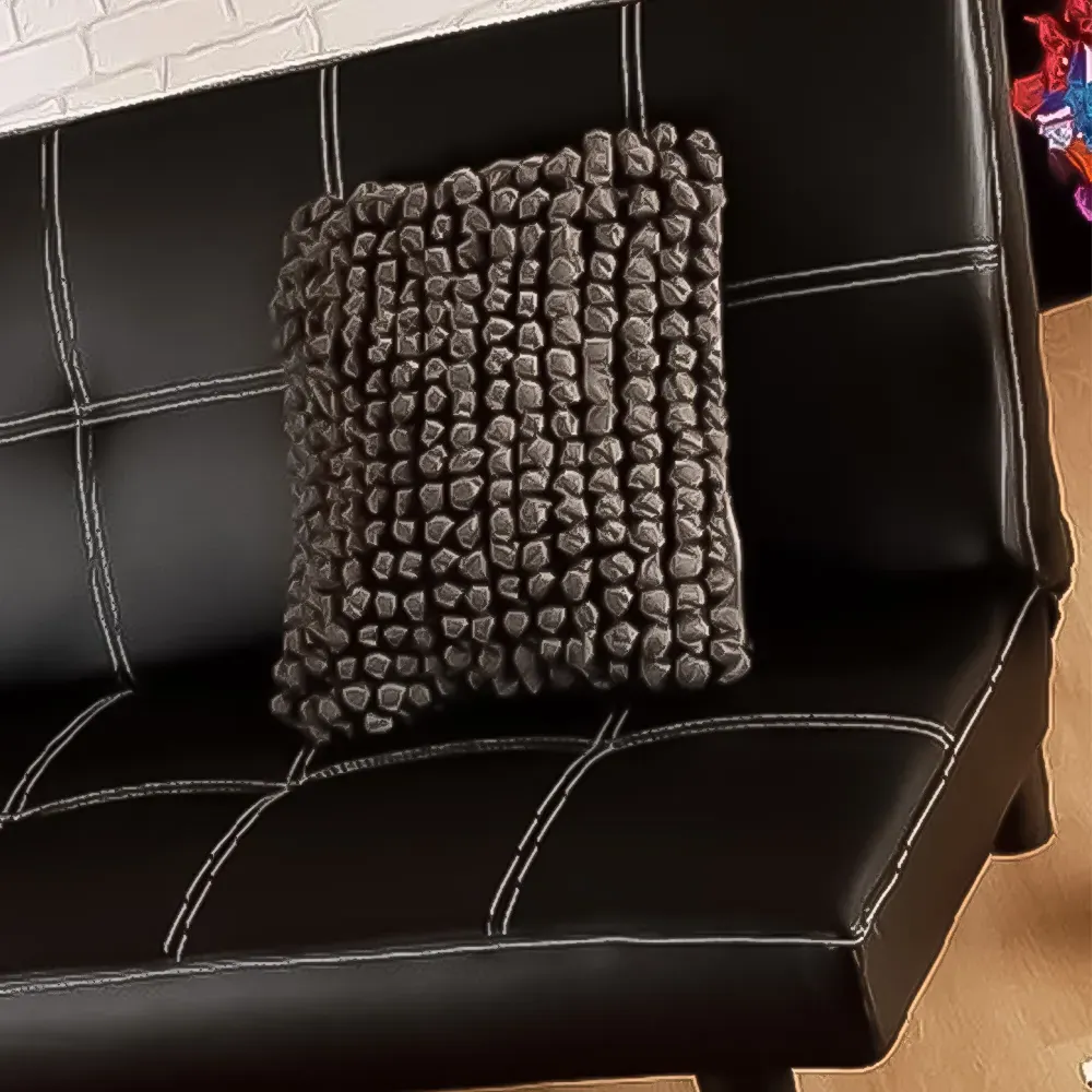 Brooklyn Single Sofa Bed - Black, Faux Leather