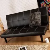 Brooklyn Single Sofa Bed - Black, Faux Leather