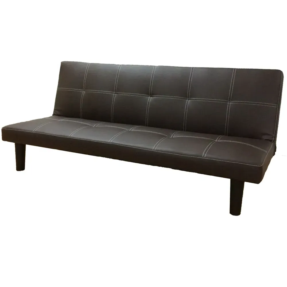 Brooklyn Single Sofa Bed - Brown, Faux Leather