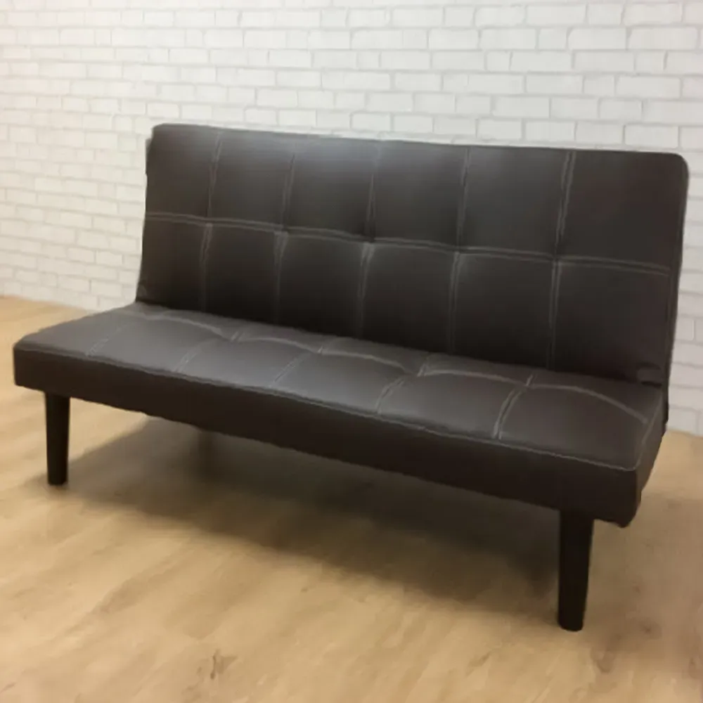 Brooklyn Single Sofa Bed - Brown, Faux Leather