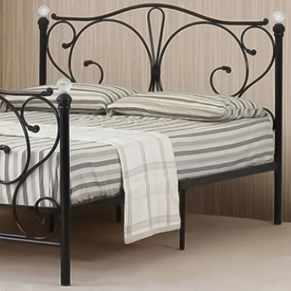 Brooklyn Small Double Bed Frame - Black, Metal