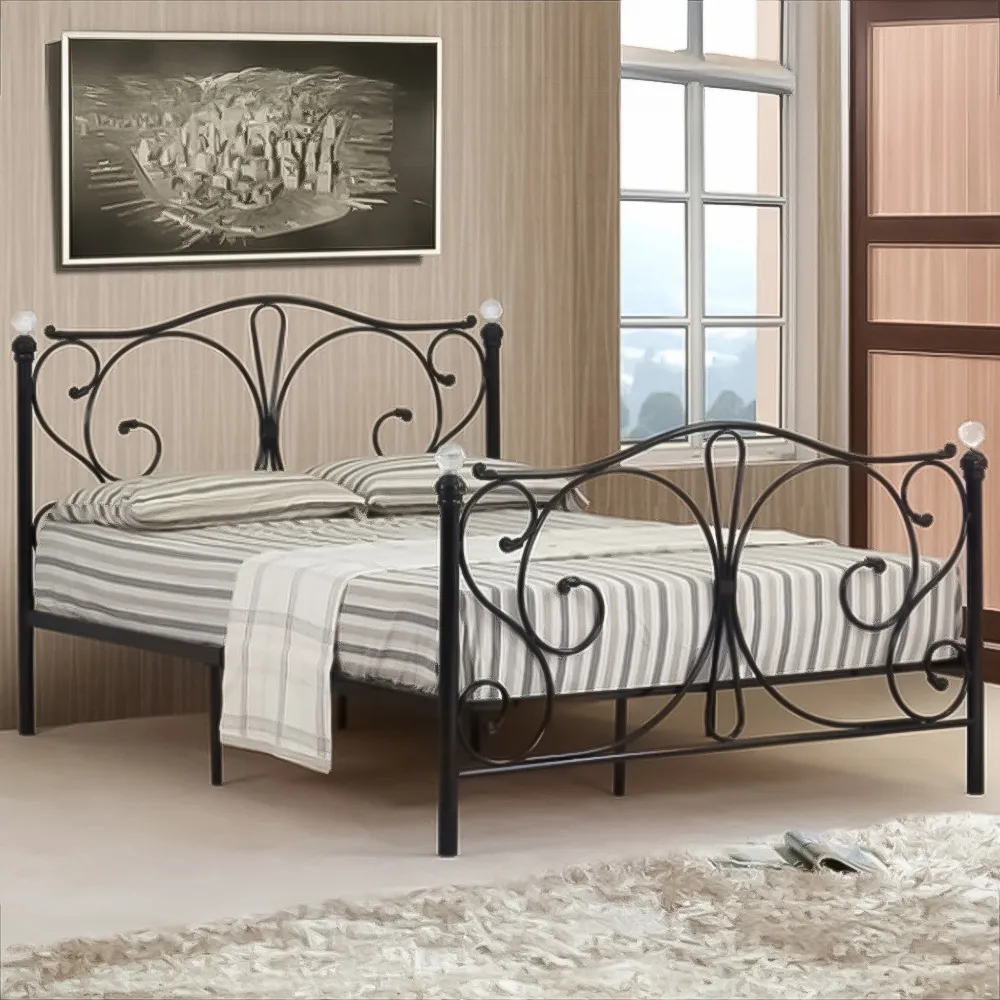 Brooklyn Small Double Bed Frame - Black, Metal