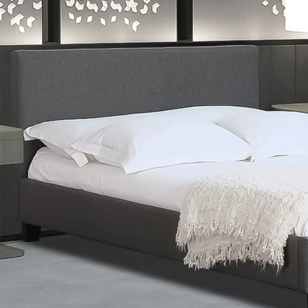 Brooklyn Small Double Bed Frame - Dark Grey, Hopsack