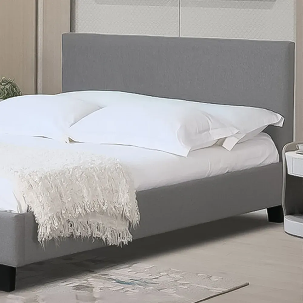 Brooklyn Small Double Bed Frame - Light Grey, Hopsack