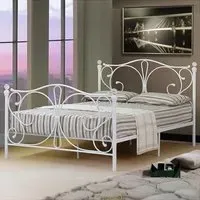 Brooklyn Small Double Bed Frame - White, Metal