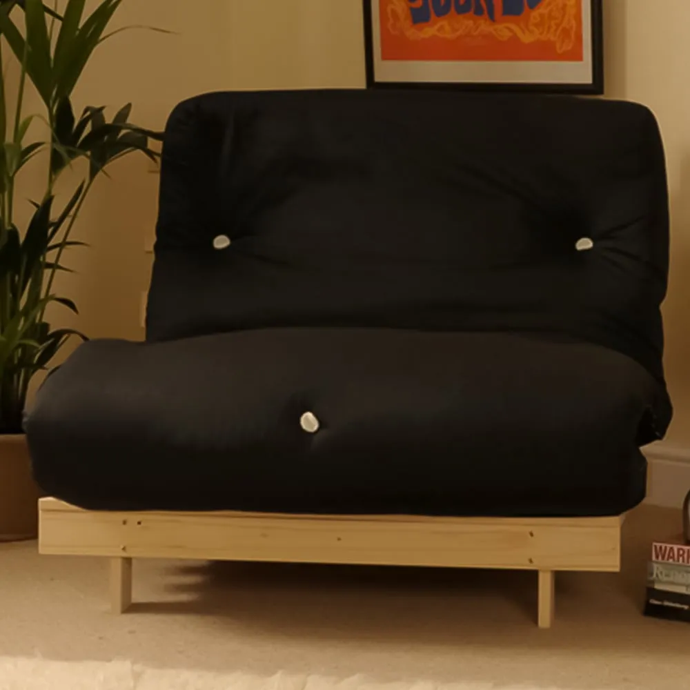 Brooklyn Small Double Sleeper Futon Base and Mattress - Black