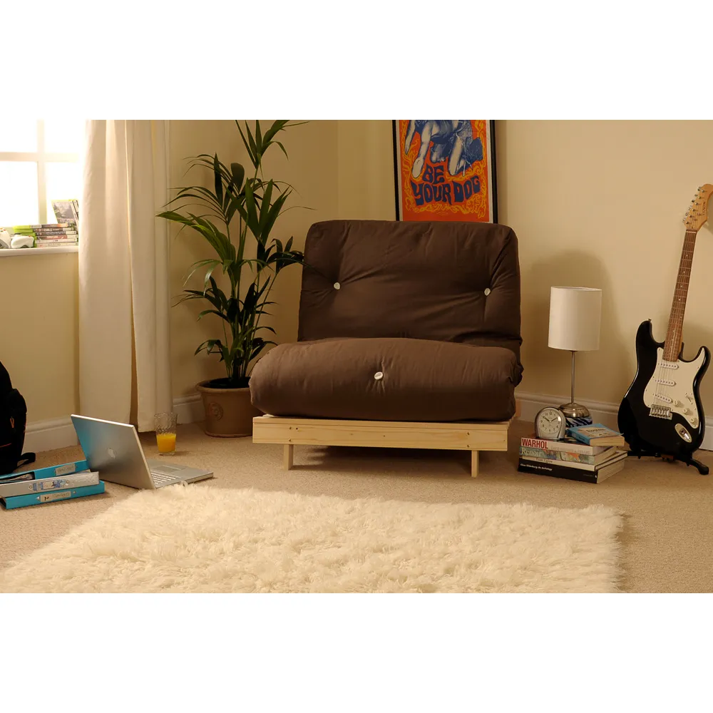 Brooklyn Small Double Sleeper Futon Base and Mattress - Brown