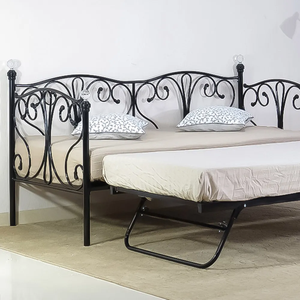 Brooklyn Small Single Bed Frame - Black, Metal