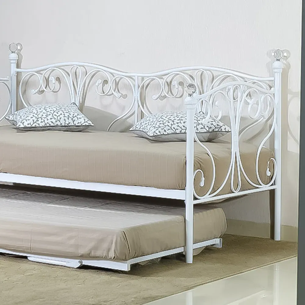 Brooklyn Small Single Bed Frame - White, Metal