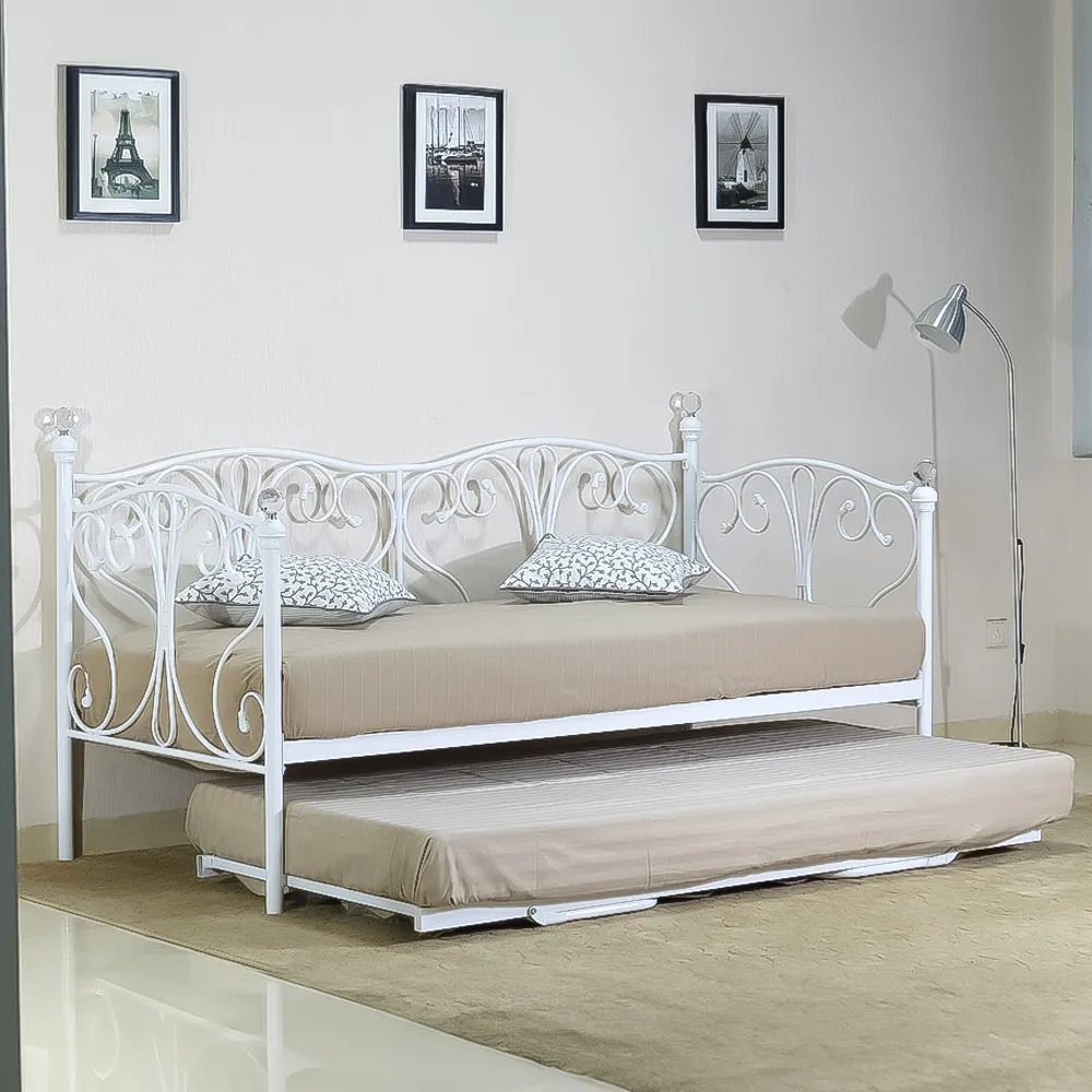 Brooklyn Small Single Bed Frame - White, Metal