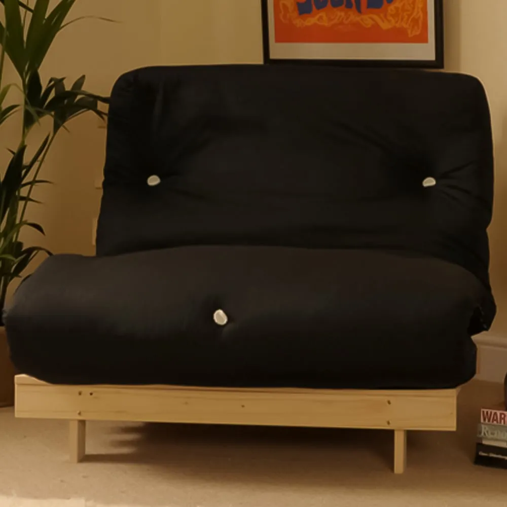 Brooklyn Small Single Sleeper Futon Base and Mattress - Black image