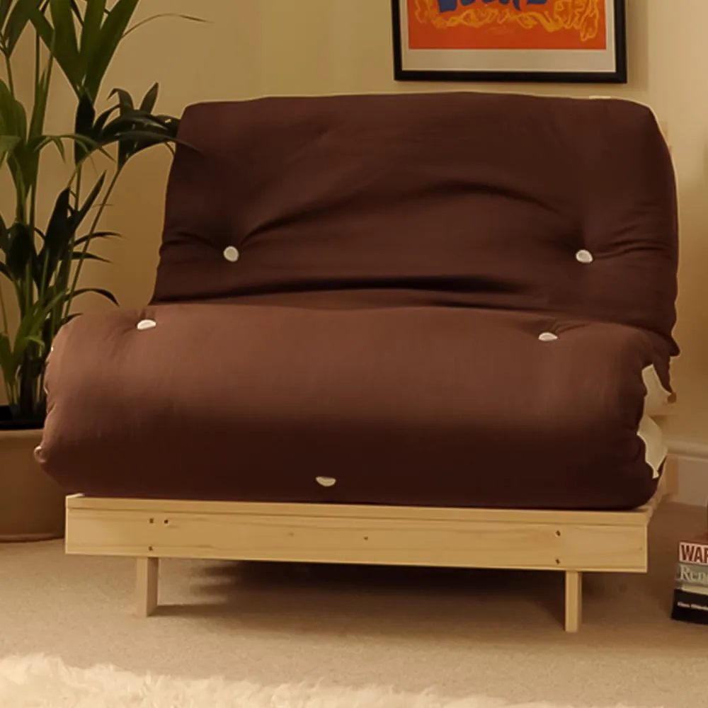 Brooklyn Small Single Sleeper Futon Base and Mattress - Brown image