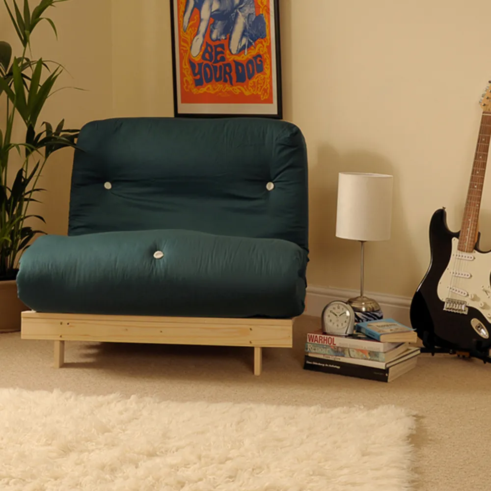 Brooklyn Small Single Sleeper Futon Base and Mattress - Green