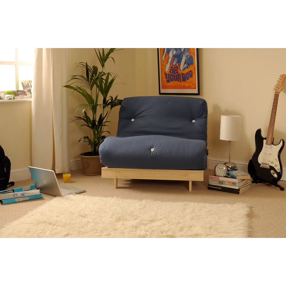 Brooklyn Small Single Sleeper Futon with Mattress - Navy