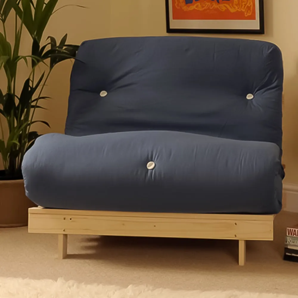 Brooklyn Small Single Sleeper Futon with Mattress - Navy image