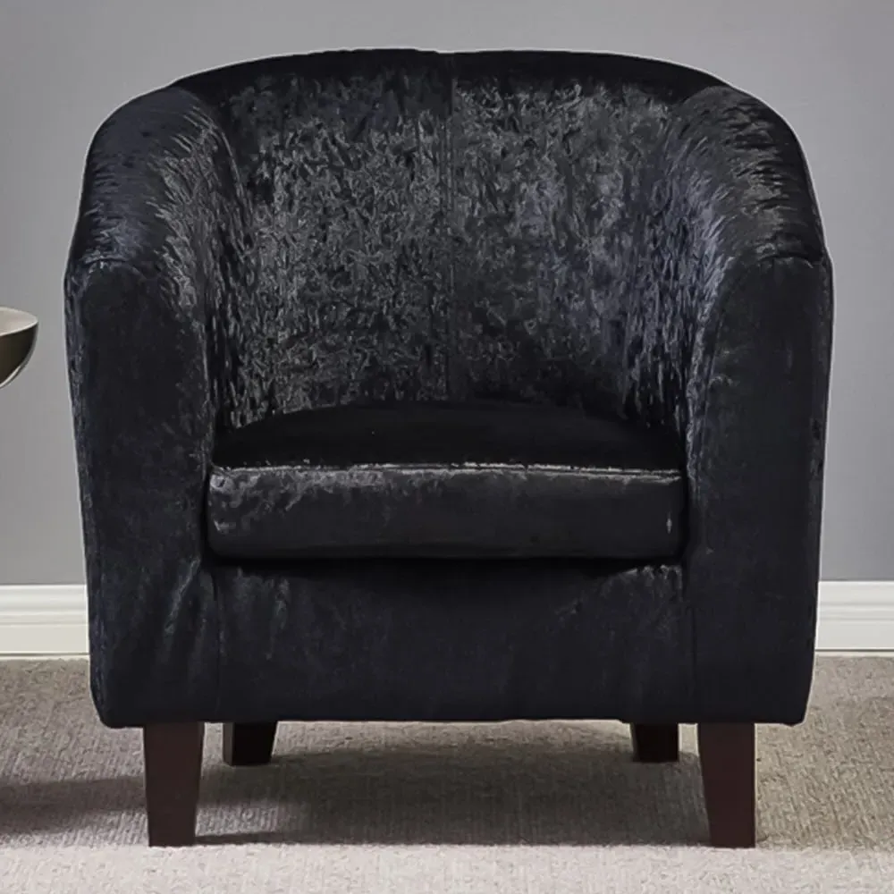 Brooklyn Tub Chair - Black, Crush Velvet image