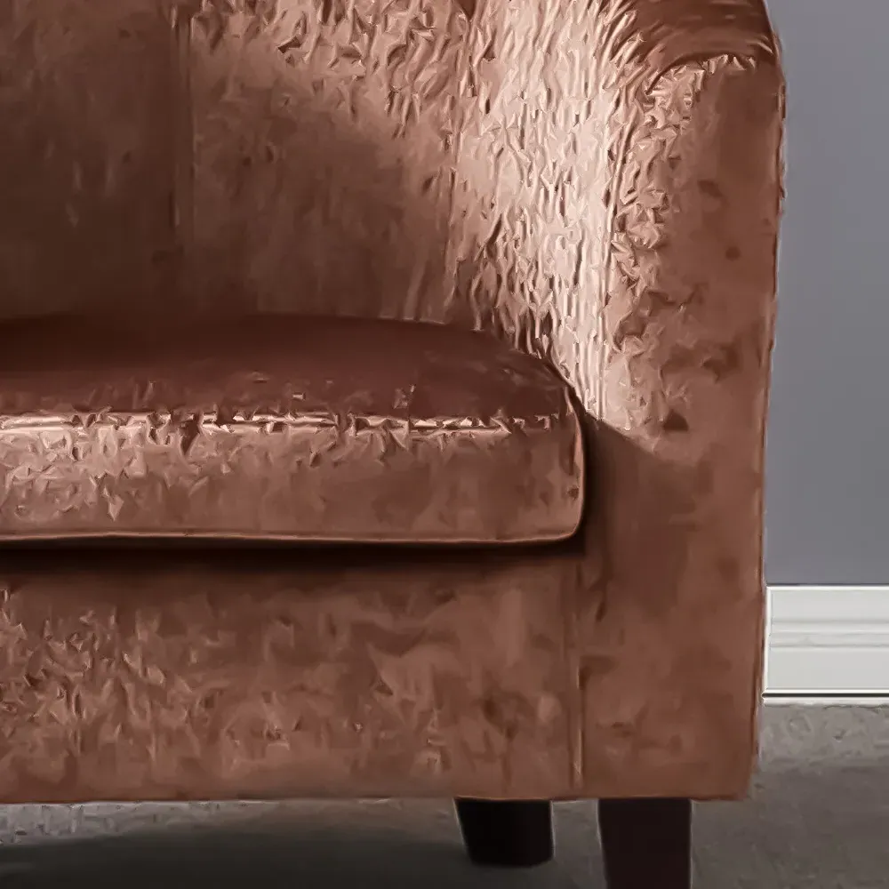 Brooklyn Tub Chair - Brown, Crush Velvet