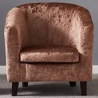 Brooklyn Tub Chair - Brown, Crush Velvet