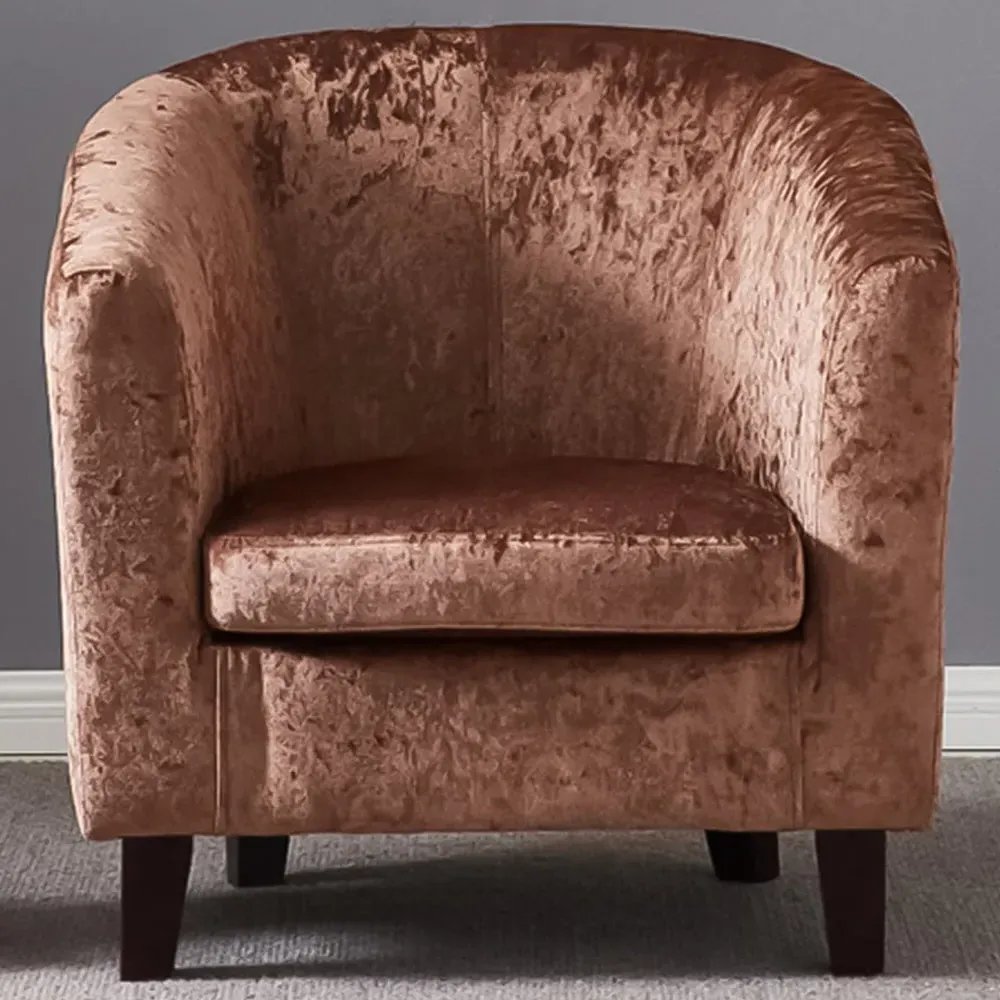 Brooklyn Tub Chair - Brown, Crush Velvet