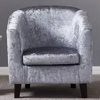 Brooklyn Tub Chair - Grey, Crush Velvet
