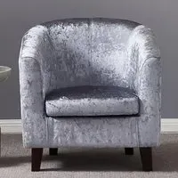 Brooklyn Tub Chair - Silver, Crush Velvet