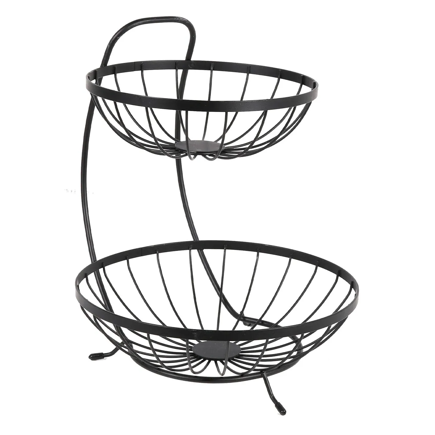 Brooklyn Two Tier Fruit Bowl - Black image