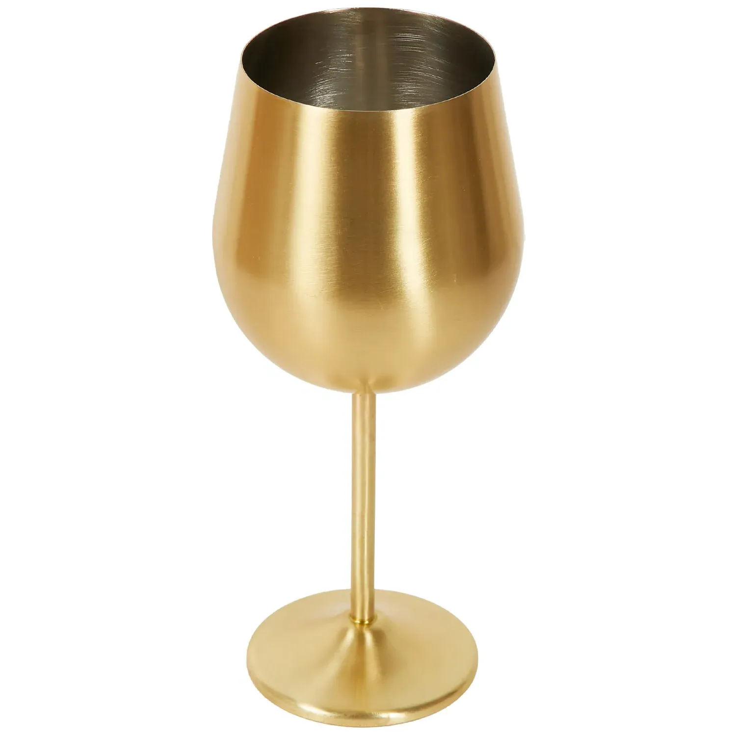 Brushed Gold Wine Glass - Gold, Stainless Steel