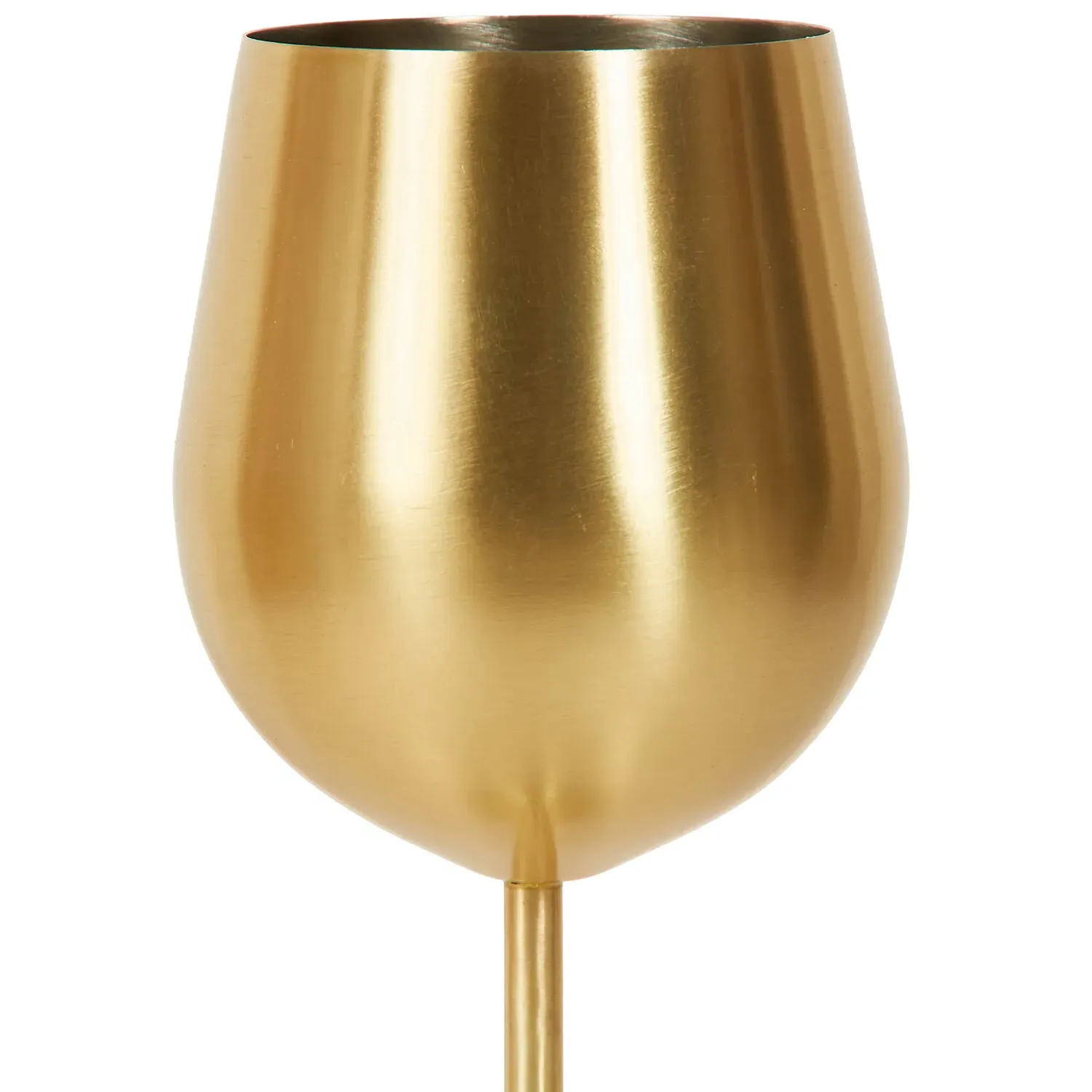 Brushed Gold Wine Glass - Gold, Stainless Steel