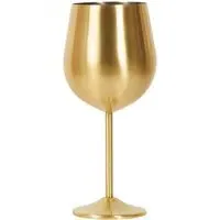 Brushed Gold Wine Glass - Gold, Stainless Steel