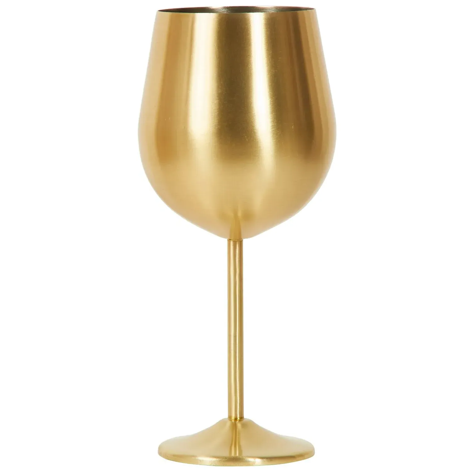 Brushed Gold Wine Glass - Gold, Stainless Steel image