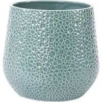 Bubble Finish 12cm Ceramic Pot - Teal