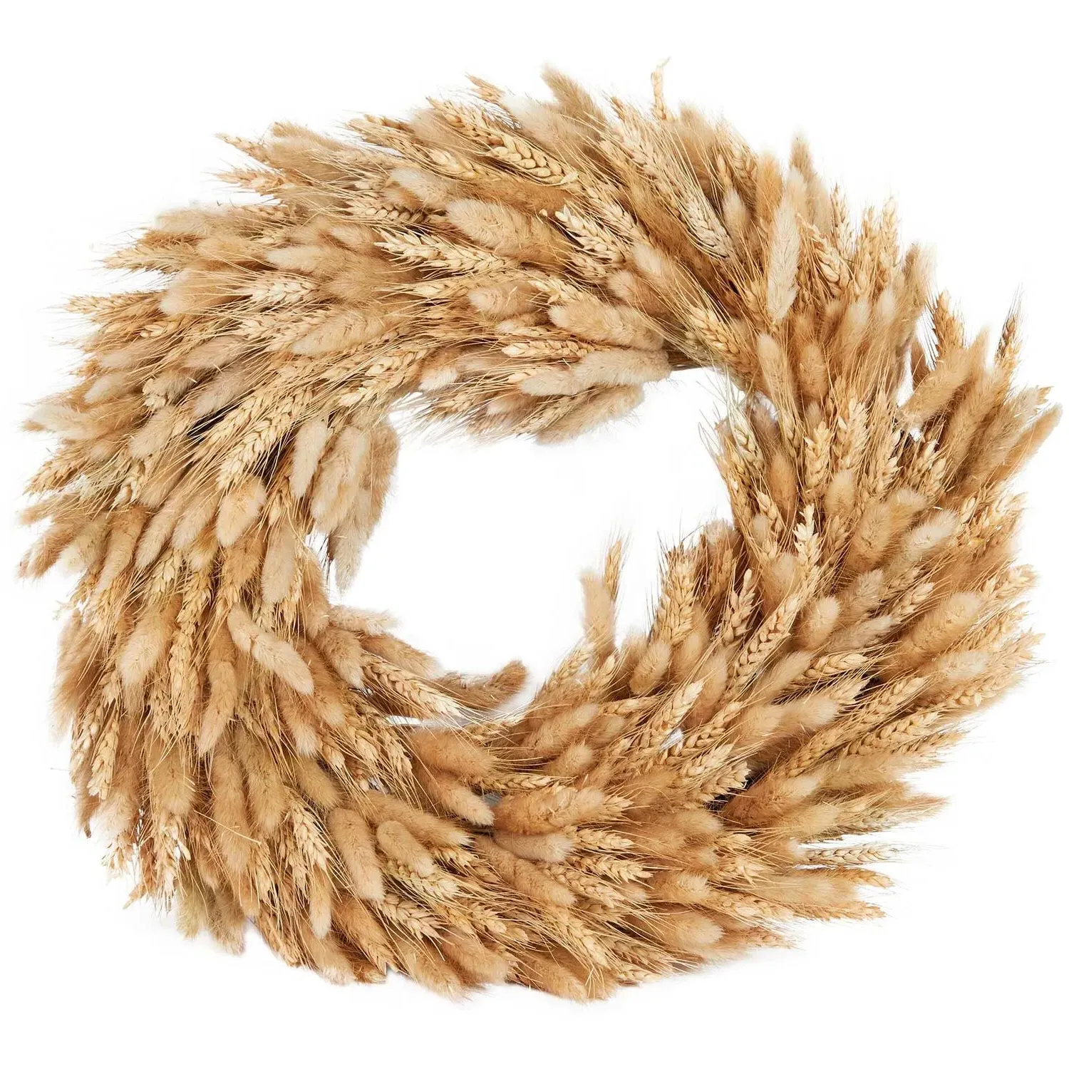 Bunny Tail & Wheat Wreath - Natural