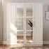 Burford 4 Door Wardrobe with Mirror - White