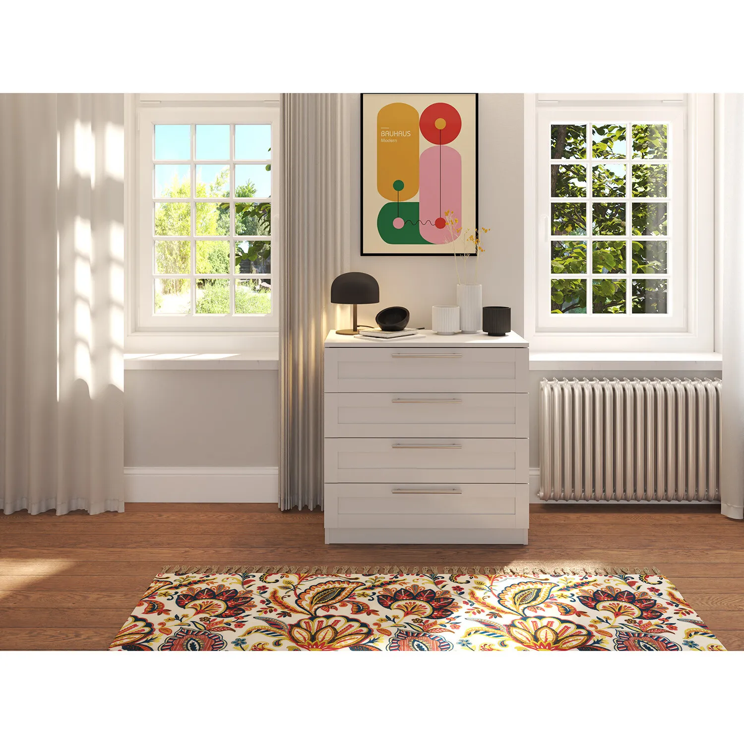 Burford 4 Drawer Chest of Drawers - White