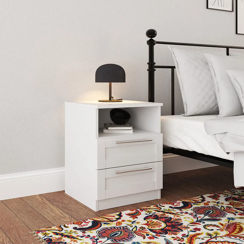 Burford Bedside Table - White