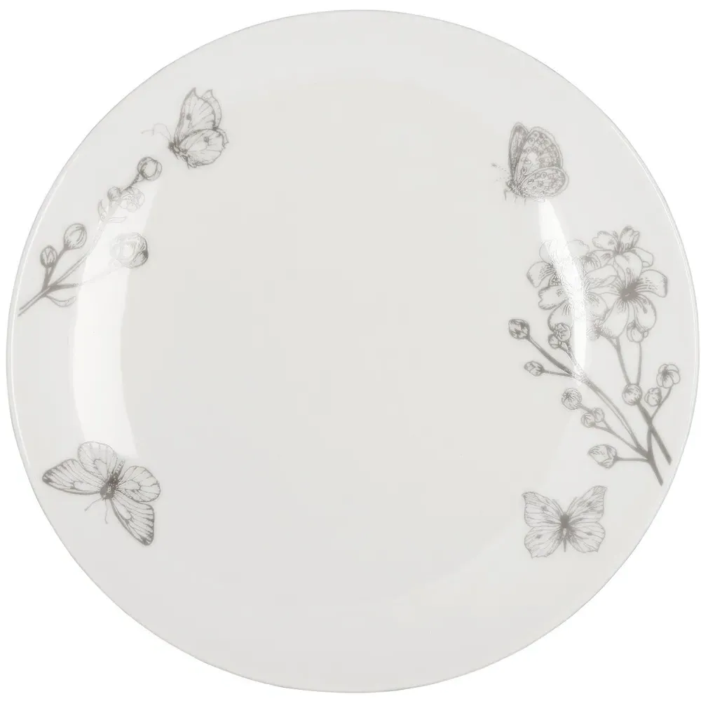Butterfly Dinner Plate - White