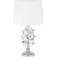 Butterfly Table Lamp - Chrome, Grey Shade