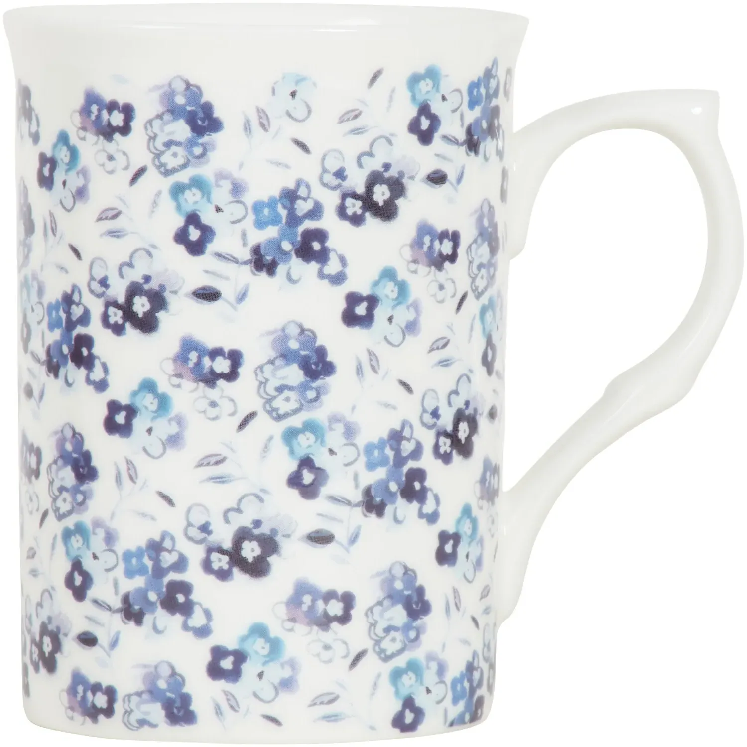Buxton Forget Me Not Mug - White and Blue