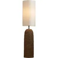 Byron Floor Lamp - White, Rattan