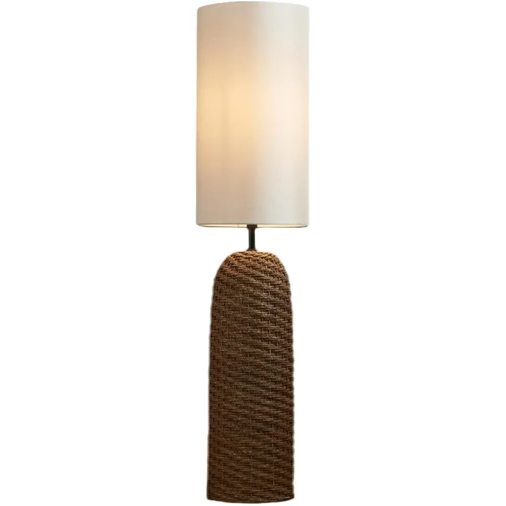 Byron Floor Lamp - White, Rattan image