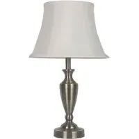 Caden Table Lamp - Pewter, White Shade