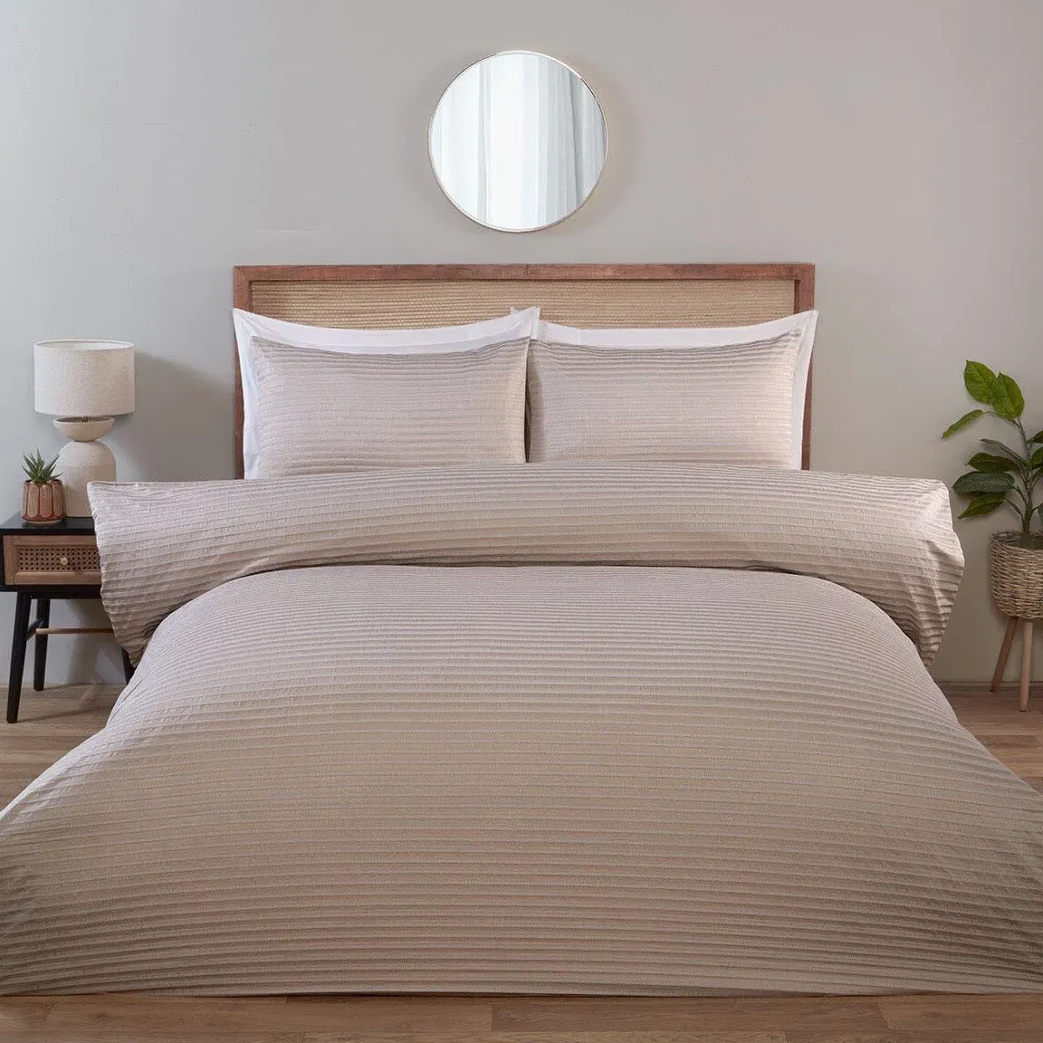 Cairo Jacquard King Duvet Set - Natural