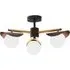 Callisto 3 Light Flush Ceiling Fitting - Black, Metal