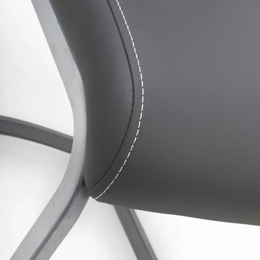 Callisto Set of 2 Dining Chairs - Grey, Leather Effect