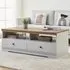 Cambridge 2 Drawer Coffee Table with Storage - Grey, Oak