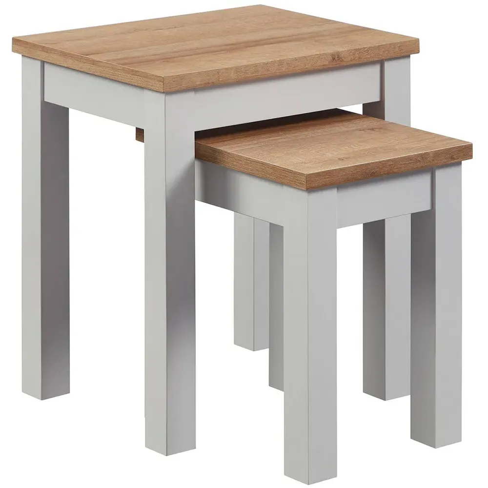 Cambridge Nest of Tables Set of 2 - Grey, Oak