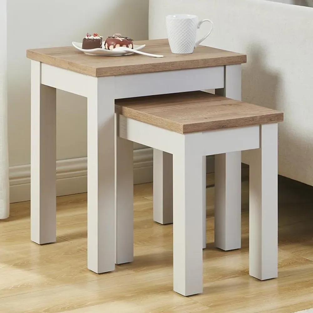 Cambridge Nest of Tables Set of 2 - Grey, Oak